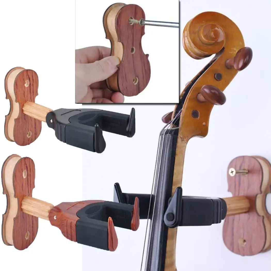 Скрипка Виола настенный крюк автоматический форма замков дома, магазина и т. д. Оправа с зернышком деревянные, подвесные музыкальный