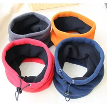 Спортивная ветрозащитная шапка для улицы из флиса с теплым воротником для мужчин и женщин, зимний многоцелевой шарф с капюшоном