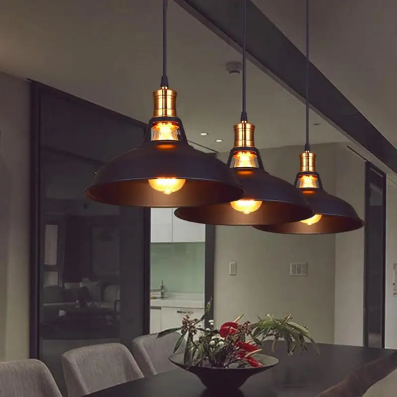 

Industrial Iron Art E27 Pendant Light Lamp Kitchen Dining Hang Lampshade