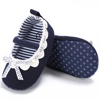 

Newborn Baby Girls Toddler kids clothes Bowknot striped shoes Prewalker Geometry cotton Soft Sole Baby Shoes 0-18month