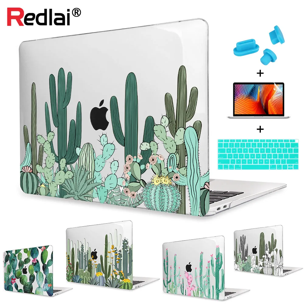 

Redlai Cute Cactus Print Hard Case Cover with Screen Protector Keyboard Cover For MacBook Air Pro Retina 11 12 13 15" Touch bar