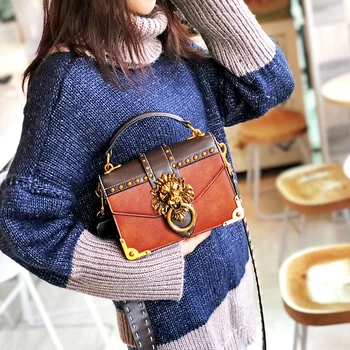 

2020 Female Brand Hand Bag For Woman Messenger Handbag Ladies Rivet Women Fashion Leather Shoulder Clutch Girl Crossbody Bags