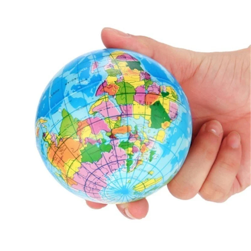 2 Pcs/lot 76mm/60mm Globe Ball Anti Stress Toys For Adults Kids Squeeze Toys World Map Earth Ball Stress Reliever Fun Kid Toy