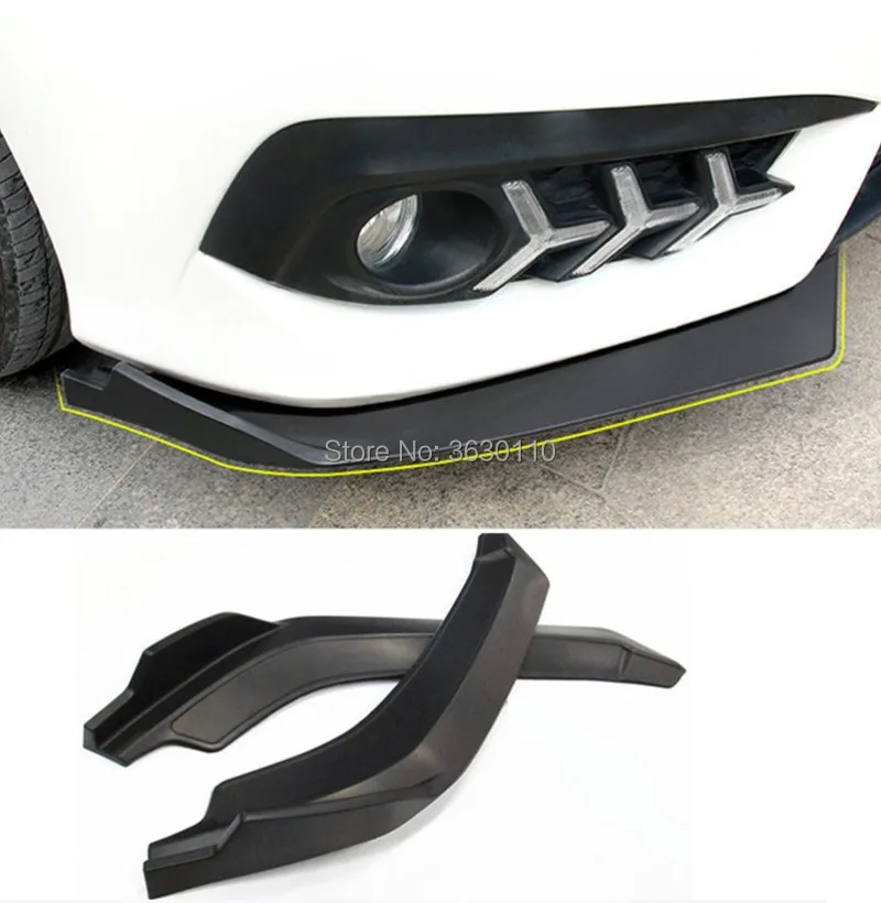 

Car Front Bumper Lip Splitter Fins Body Spoiler Canards Valence Chin for Civic two pcs(R+L)