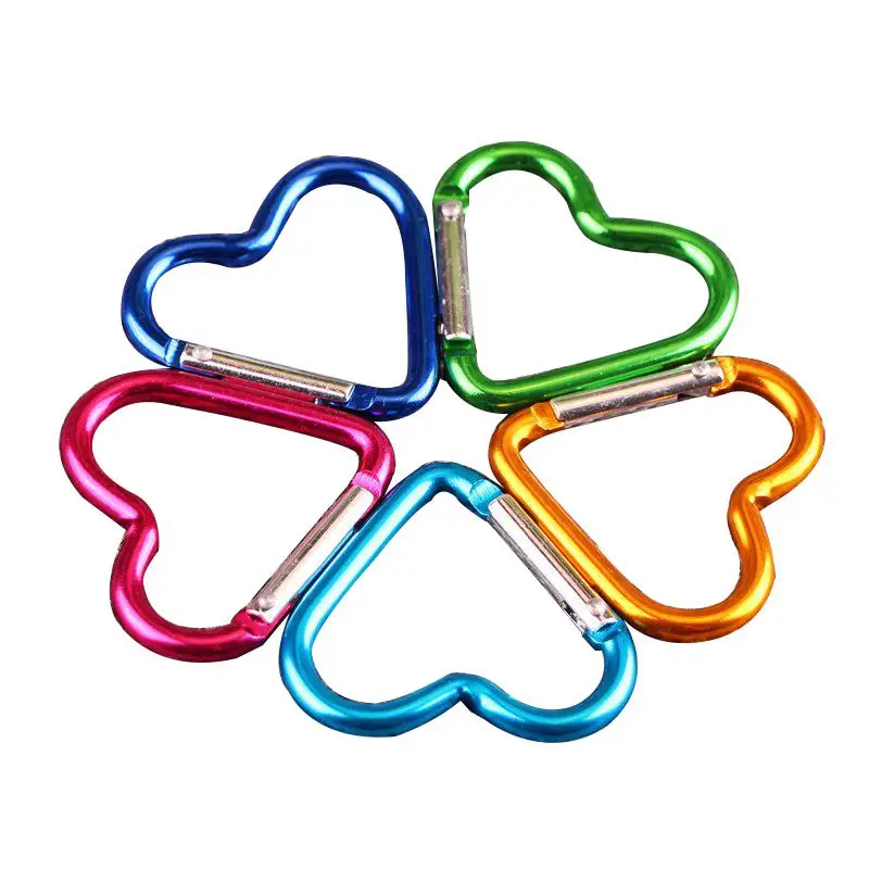 

Outdoor Hanging Buckle Fast Hanging Buckle Clothing Buckle High Quality Heart-shaped Aluminum Alloy Carabiner Random Color