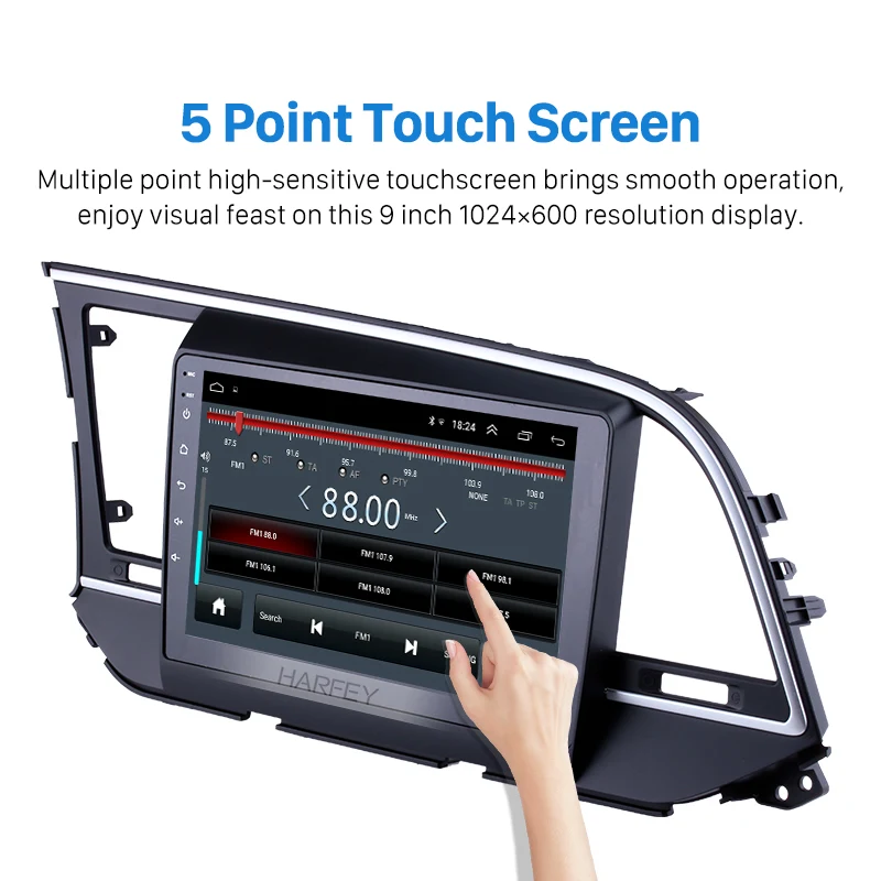 Clearance Harfey HD Touchscreen 9" Android 8.1 Radio GPS Navi head unit Replace for Hyundai Elantra 2016 Support USB WIFI Radio Bluetooth 2 Clearance Harfey HD Touchscreen 9" Android 8.1 Radio GPS Navi head unit Replace for Hyundai Elantra 2016 Support USB WIFI Radio Bluetooth 2