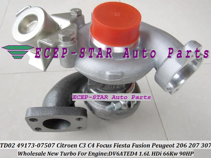 TD02 49173-07508 49173-07507 Turbocharger Peugeot Berlingo Citroen C3 C4 Ford Focus 1.6L HDi DV6ATED4 - (4)