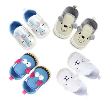 

Cute Newborn Baby Boy Girl Shoes Animal Print Soft Sole Canvas Crib Shoes Infant Toddler Baby Anti-slip Sneaker Prewalker 0-18M