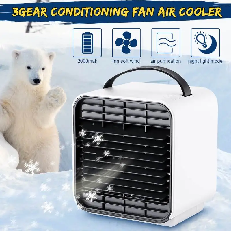 

Mini Negative Ion Air Cooler Household Cooler Office Water Cooling Air Conditioning Cooling Fan Air Humidifier 5W 3Gear 2000mAh