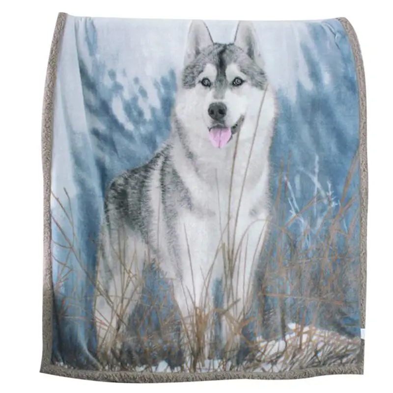 

Adult Feece Blanket Flannel berber Fleece Blanket Comfort Warm Soft Cozy Air Wolf Pattern Fleece Blanket Blankets for Beds
