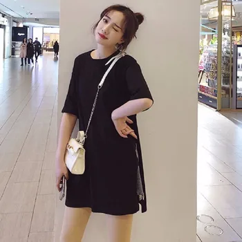 

Woman 2019 Spring Clothes New Pattern Korean Student Long Round Neck T Shirt Women