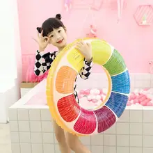 Радужное лимонное надувное кольцо для взрослых и детей, плавательный круг с фруктами, круг для детей, для отдыха на открытом воздухе