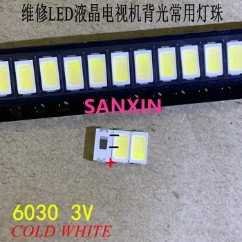 

1000PCS/Lot SMD LED 6030 3V 1W Cold White For TV Backlight LED Beads