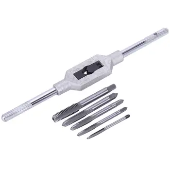 

FUNN-5pcs Hand Screw Thread Metric Plug Taps Set M3-M8 with 1pc Adjustable Tap Wrench