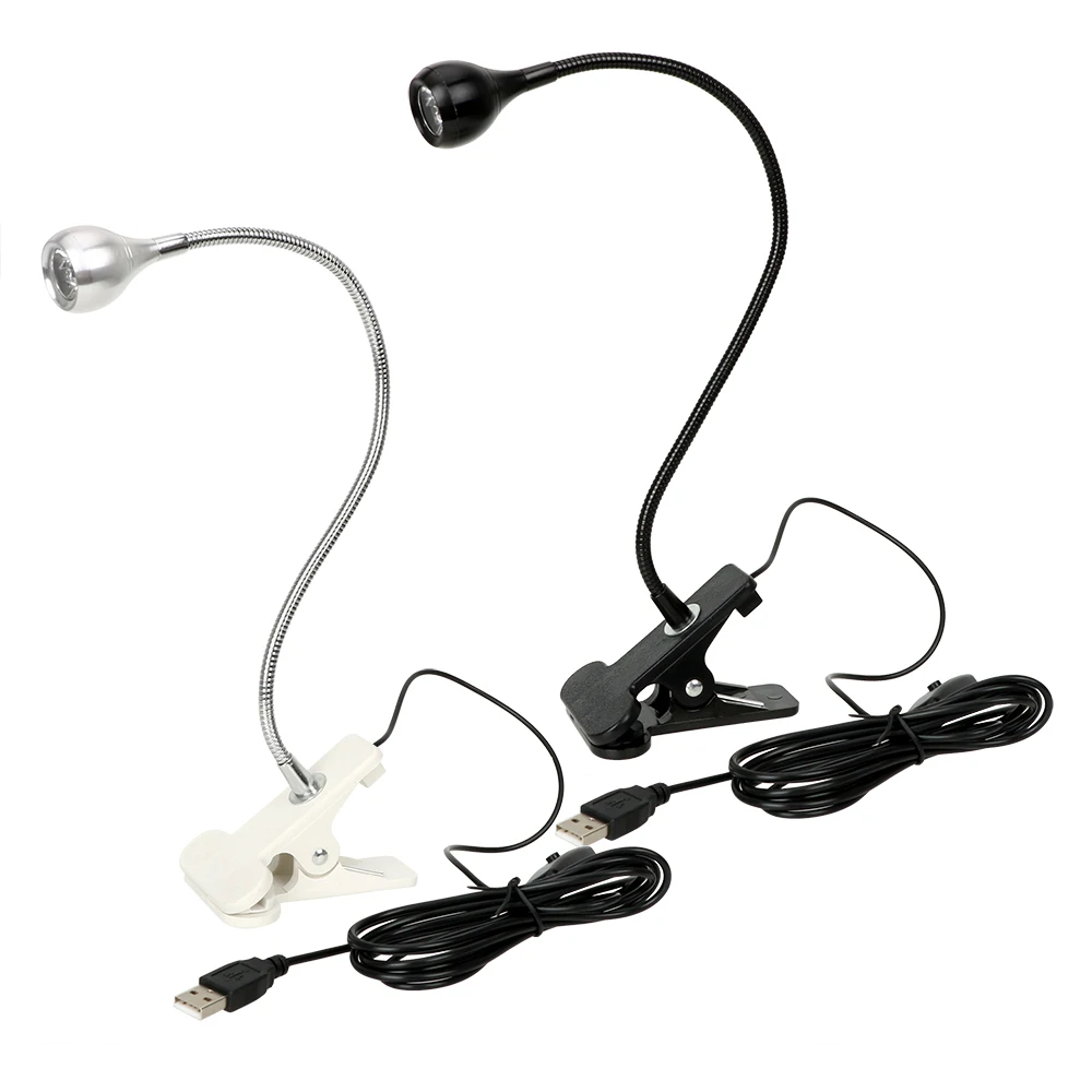 

Flexible Desk Lamp USB Power with Clip Holder for Study Room Bedroom Living Table Lamp Bed Reading Light LED Book Reading Light