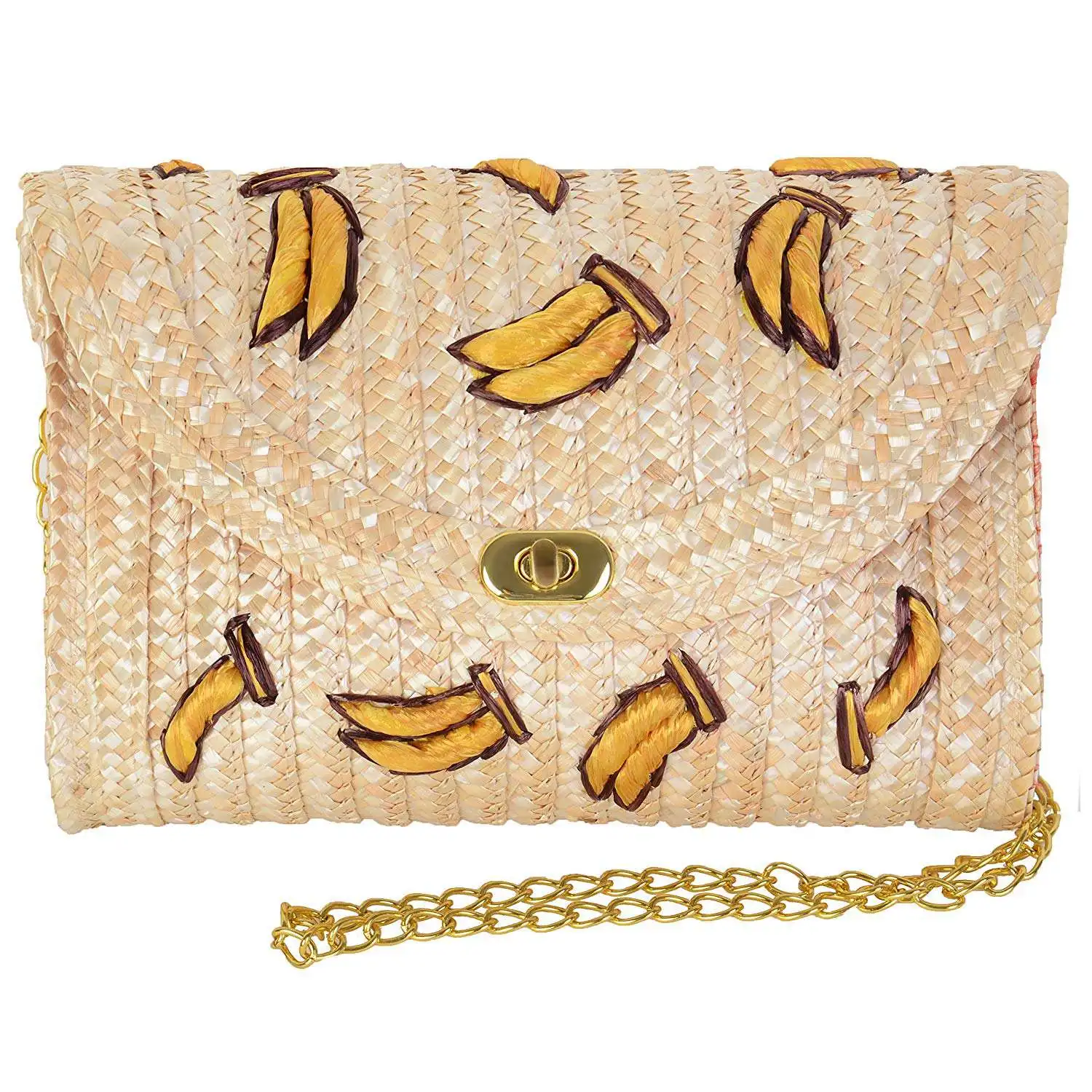 

ABDB-Straw Crossbody Crochet Shoulder Bag Tassel Fringe Fashion Raffia Clutch Banana