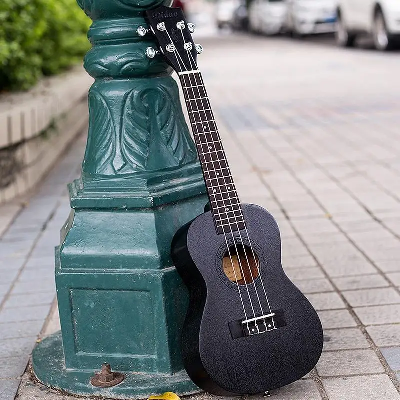 Гавайские гитары укулеле черный 21 дюймов 4 струны Ukelele дешевые Гавайи мини гитара из красного дерева