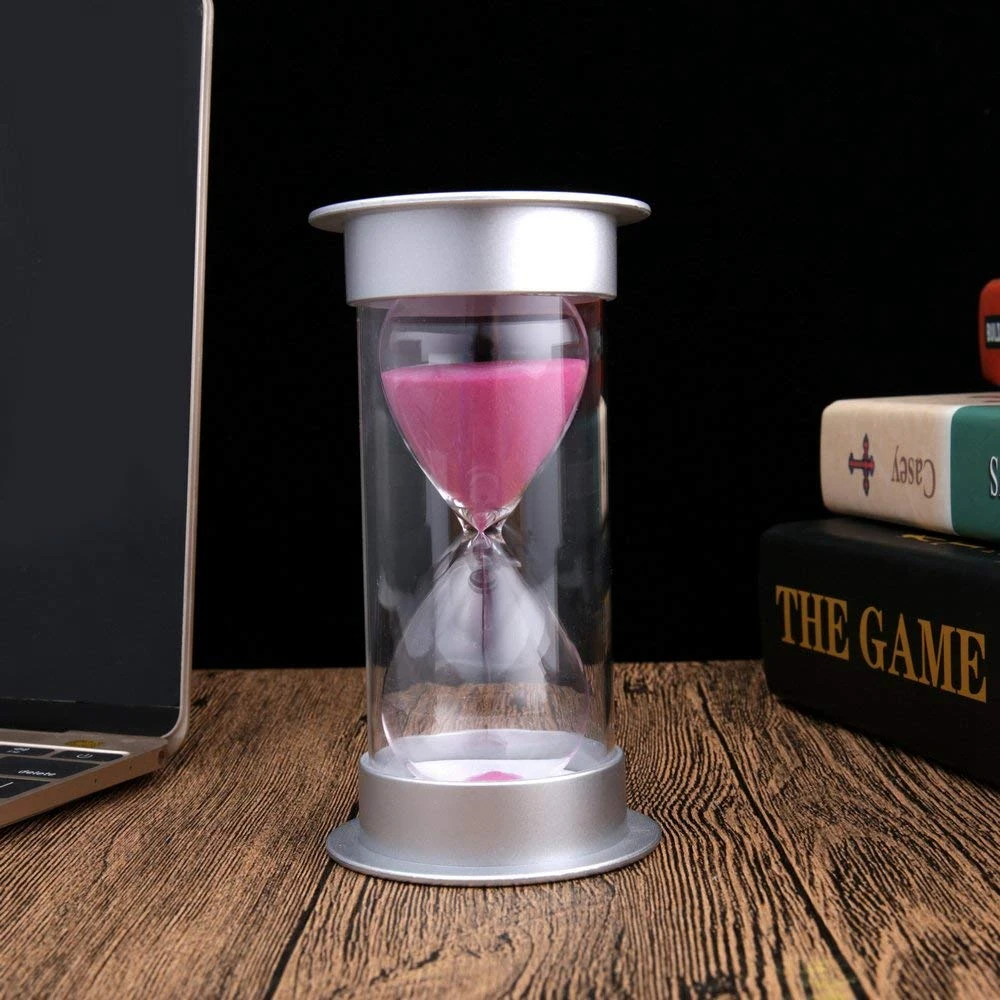 5 Minutes Hourglass,Modern Sand Timer With Sand For Mantel Office Desk Coffee Table Book Shelf Curio Cabinet Or End Table Chri