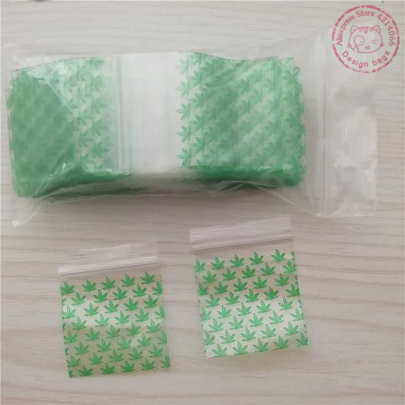 50 100 шт небольшой замок типа молния Пластиковые пакеты легко стираемые ювелирные изделия сумка для хранения еды Leef сорняки дизайн