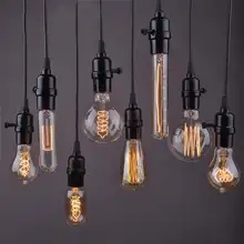 CLAITE E27 AC110-220V винт повесить держатель лампы подвесной потолок Винтаж промышленная лампа с выключателем