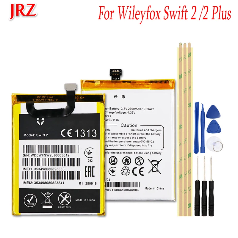 

JRZ 2700mAh battery For Wileyfox Swift 2 phone Replacement Batteries Bateria with tools For Wileyfox Swift 2 Plus