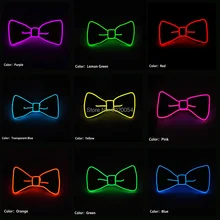 GZYUCHAO EL 10 цветов дополнительно EL Light Up Self мужские галстуки-бабочки светящиеся галстуки-бабочки фестиваль Хэллоуин светящийся галстук