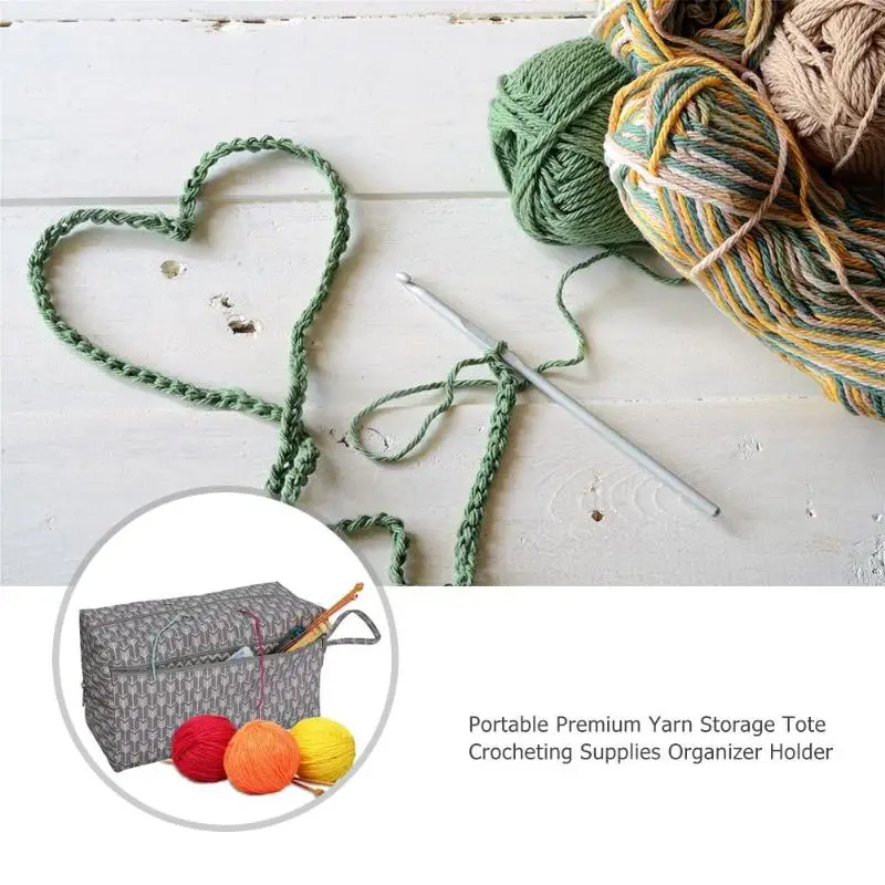 

Portable Women Tote Yarn Wool Storage Bags Mom Crocheting Hooks Thread Holder Cases Pouch Sewing Accessories Knitting Organizer