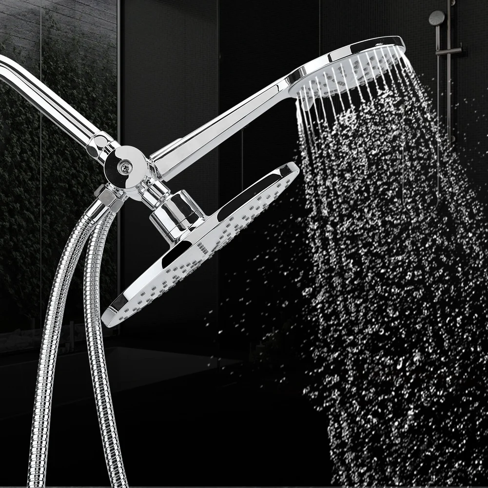 

Chrome Plate Shower Head High Pressure 3 Way Multi Setting Rainfall Style Dual Handheld shower head Combo Bathroom Accessories