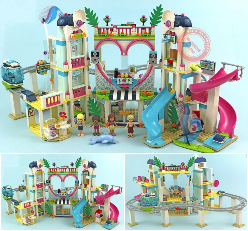 

New Friends Heartlake Roller coaster fit Friends girls Game house girls gift figures city Building Block Brick diy Toy