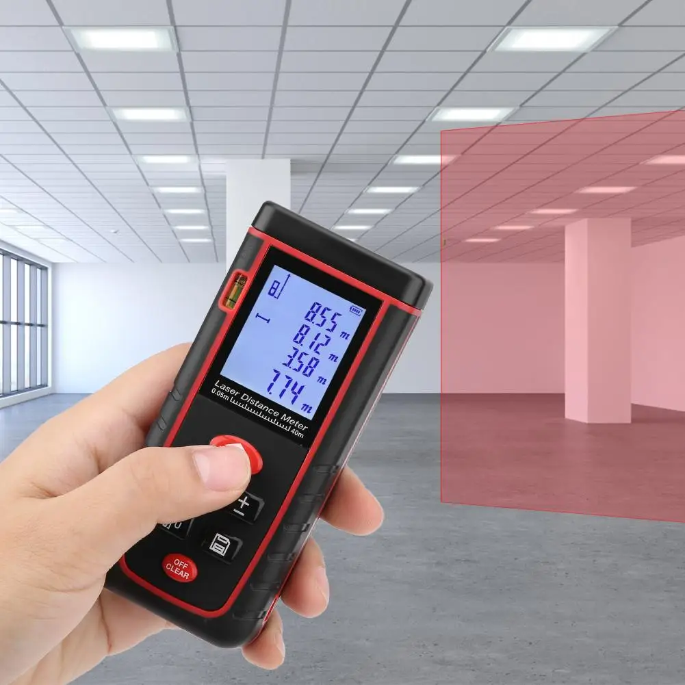 Laser Distance Meter LCD Display rz-s 40M Laser Distance Meter Measurer Distance Measuring Tool Range Finder