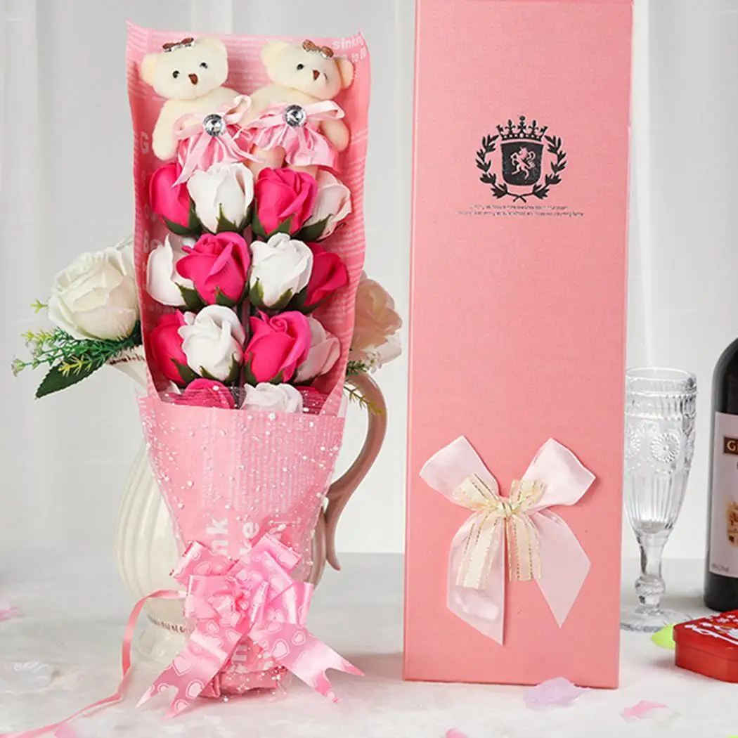 Rose Petals Soap Bath Body Flower Gift for Weddings Flowers Set