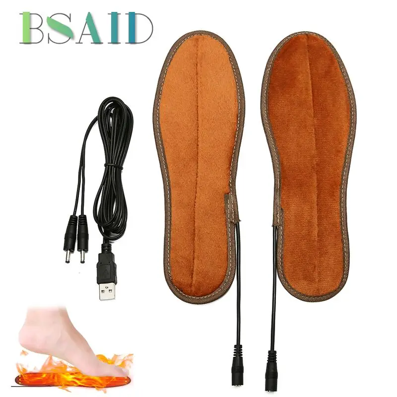 

BSAID Women Men Winter USB Electric Heated Insole For Shoes Woman Foot Heater Shoe Pads USB Heating Insoles Socks Warmer Inserts