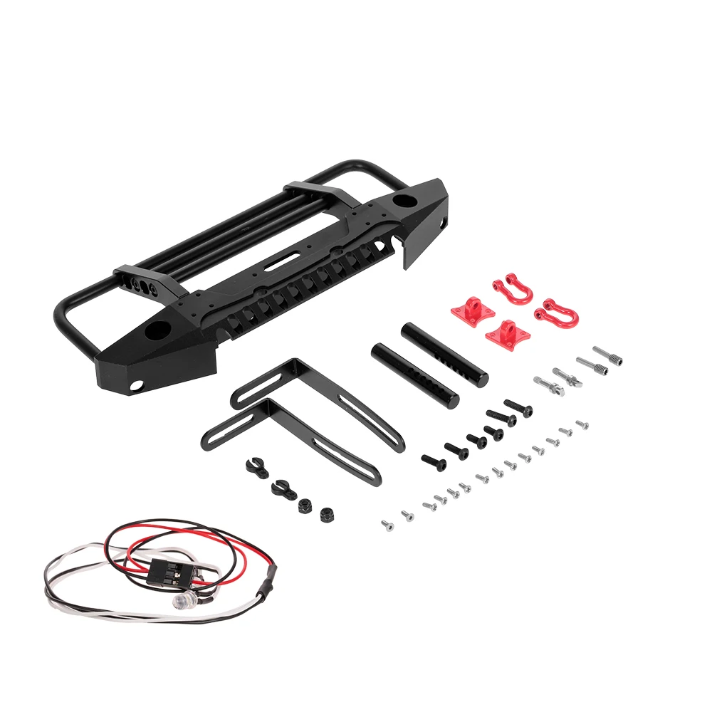 

Metal Alloy CNC Front /Rear Bumper with Lights Trailer Hook for Traxxas Axial SCX10 SCX10ll 1/10 RC Crawler Car Parts