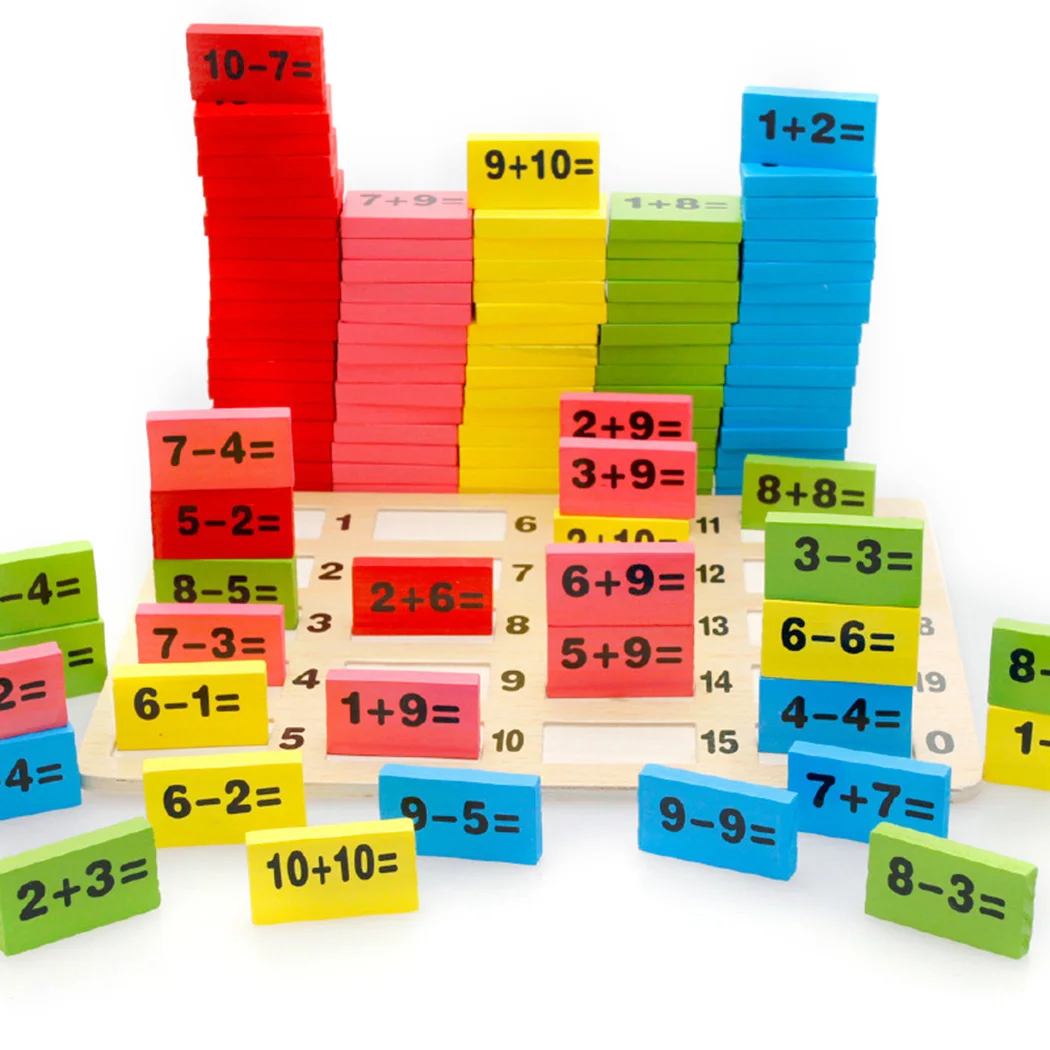 110 шт./компл. деревянное домино игрушки Детские Цветные Разноцветные Математика домино блоки Детские игрушка для раннего развития наборы