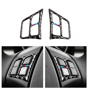 

Car Styling Real Carbon Fiber Steering Wheel Button Cover Trim For BMW 3 series E90 LHD 2005 2006 2007 2008 2009 2010 2011 2012