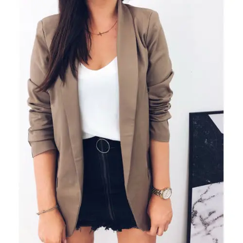 Fashion Autumn Women Blazers Jackets Work Office Lady Suit Slim None Button Business Female Blazer Coat Women Blazers Fashion Autumn Women Blazers Jackets Work Office Lady Suit Slim None Button Business Female Blazer Coat Women Blazers