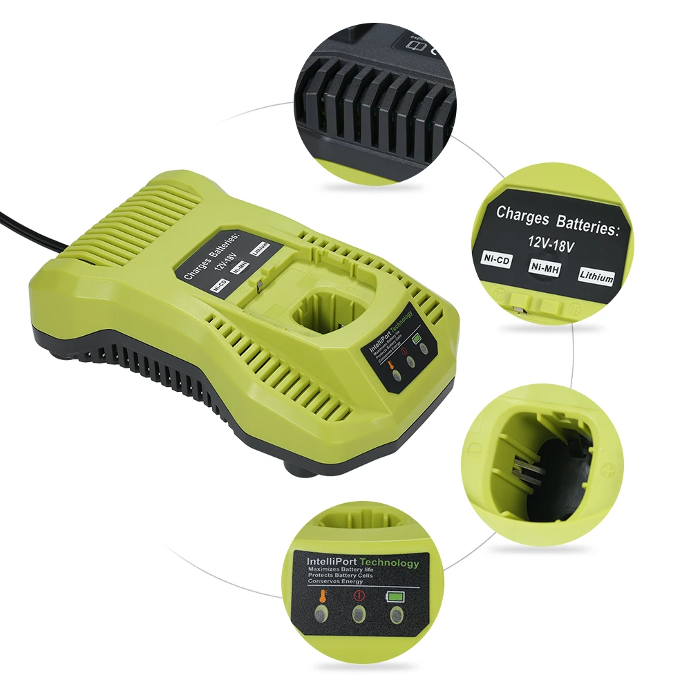 

P117 Replacement Charger for 12-18V NI-CD NI-MH Li-ion Battery for Ryobi Power Tools EU Plug