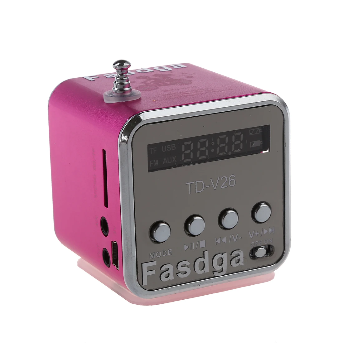 Fasdga TD V26 портативный цифровой мини динамик с FM антенна (розовый)|Портативные