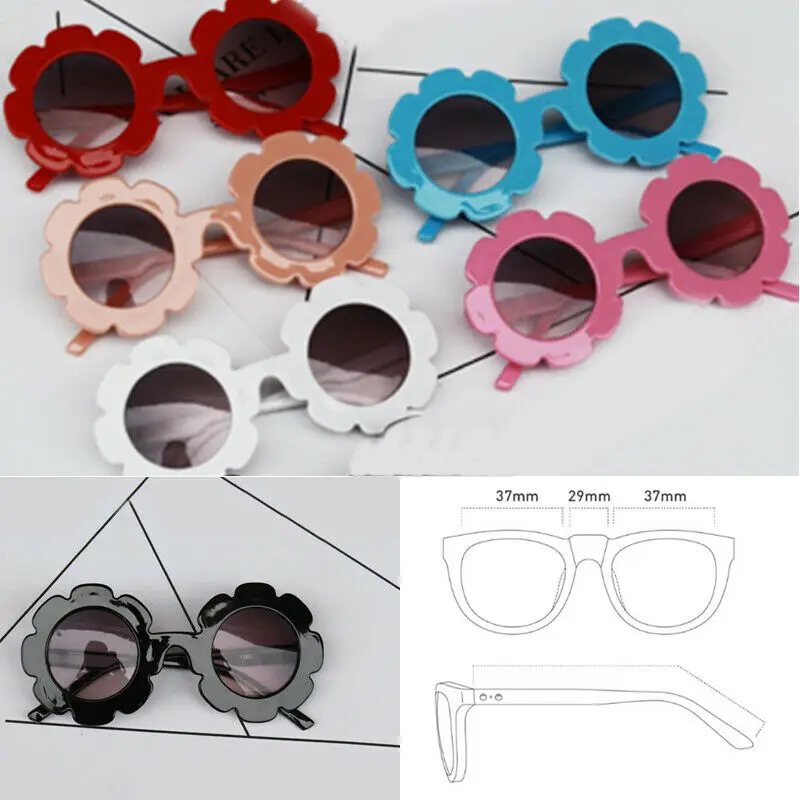 Модные детские солнцезащитные очки в форме цветка для мальчиков и девочек, круглые очки, детские пластиковые очки, пластиковые очки