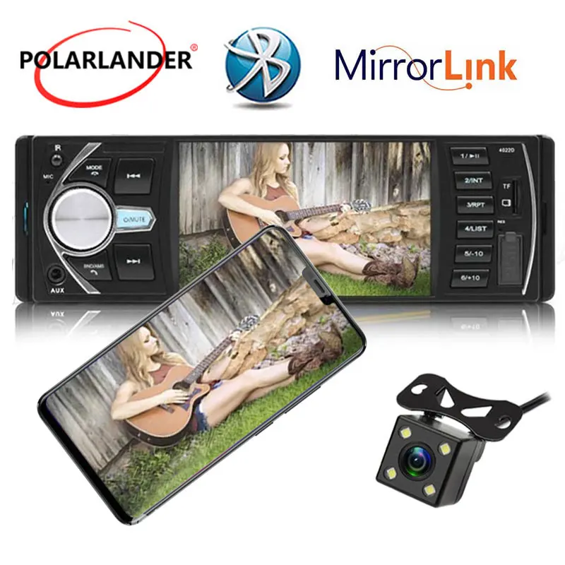 

12V DVR/Camera Input Mirror Link For Android Phone Automagnitol Bluetooth Car Radio Stereo 4.1'' FM Audio TF/USB/AUX In