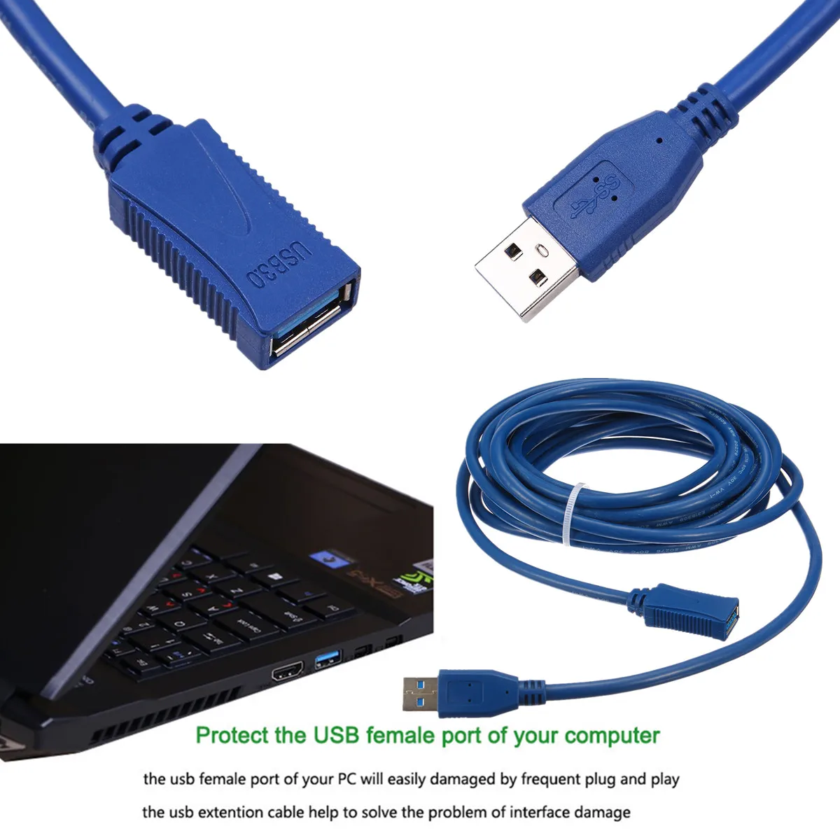 Кабель удлинитель 2 в 1 с активным повторителем USB 3 0 5 м|Кабели передачи данных| |