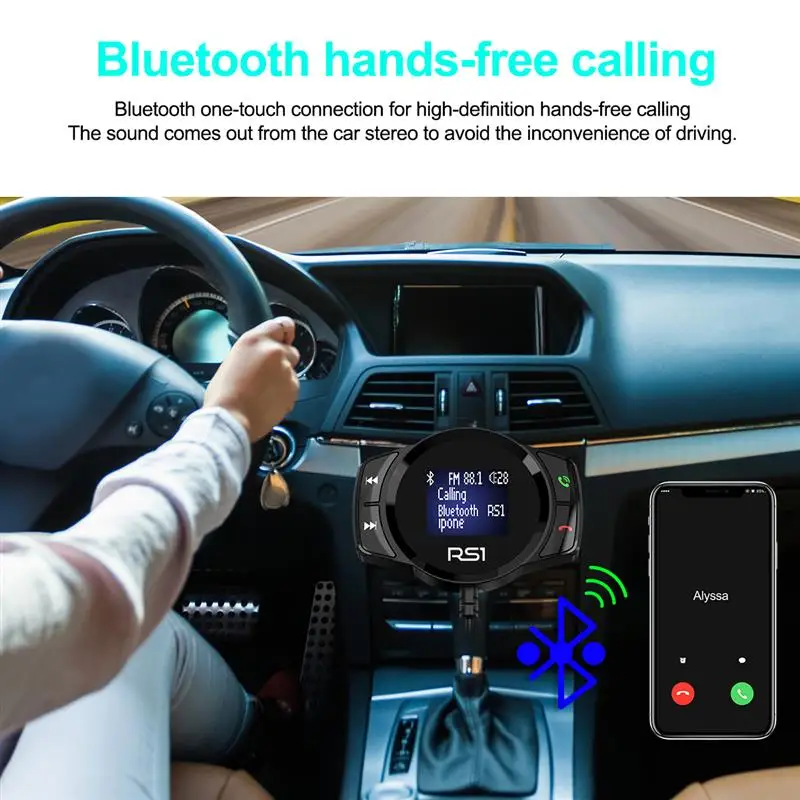 Fm-передатчик Автомобильный mp3 плеер модулятор Handsfree автомобильный Bluetooth комплект Двойной USB порт быстрое зарядное устройство адаптер для iPhone X