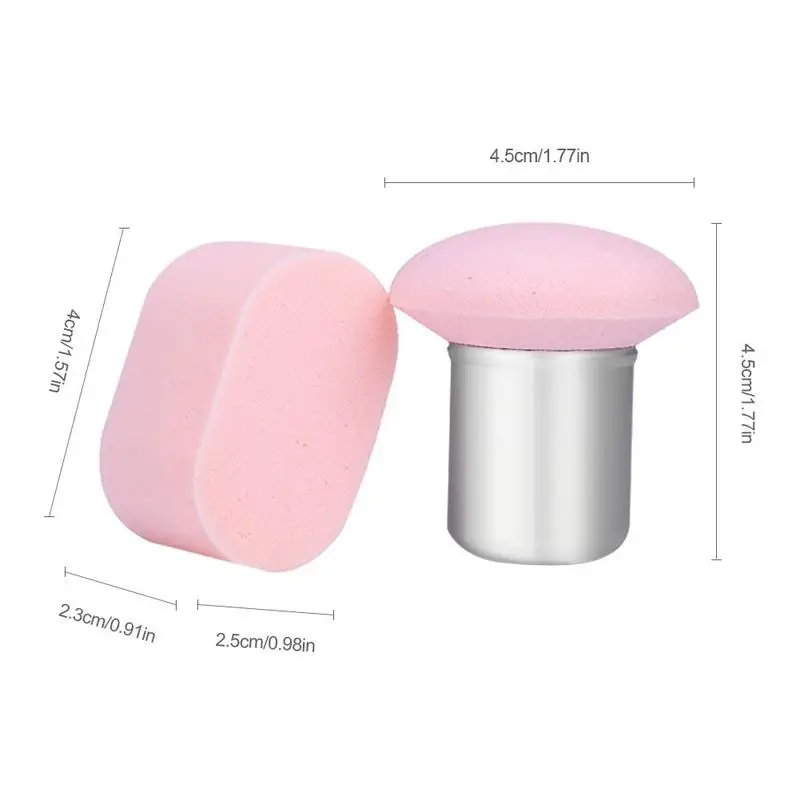 

Beautiful and lovely 2PCS Mini Mushroom Shape Powder Puff Elliptical Head Cushion Puff Setting Makeup Concealing Dual-use Makeup