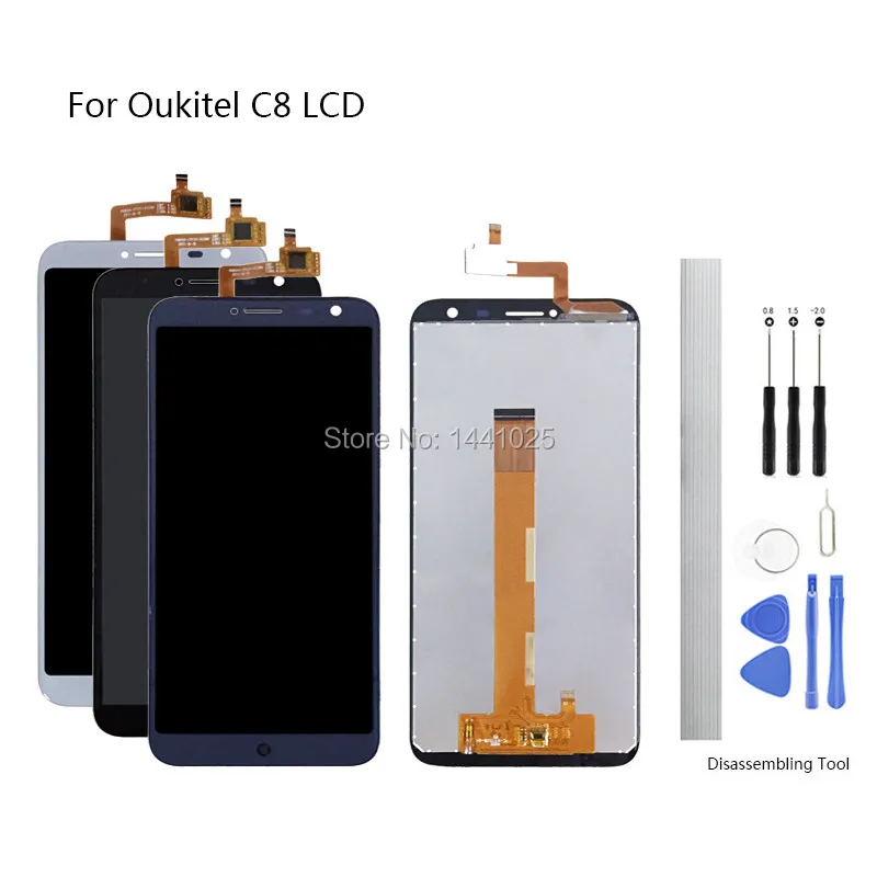 

Display Screen Replace for Oukitel C8 LCD Touch Screen 5.5 inch black white blue for Oukitel C8 LCD Touch Screen