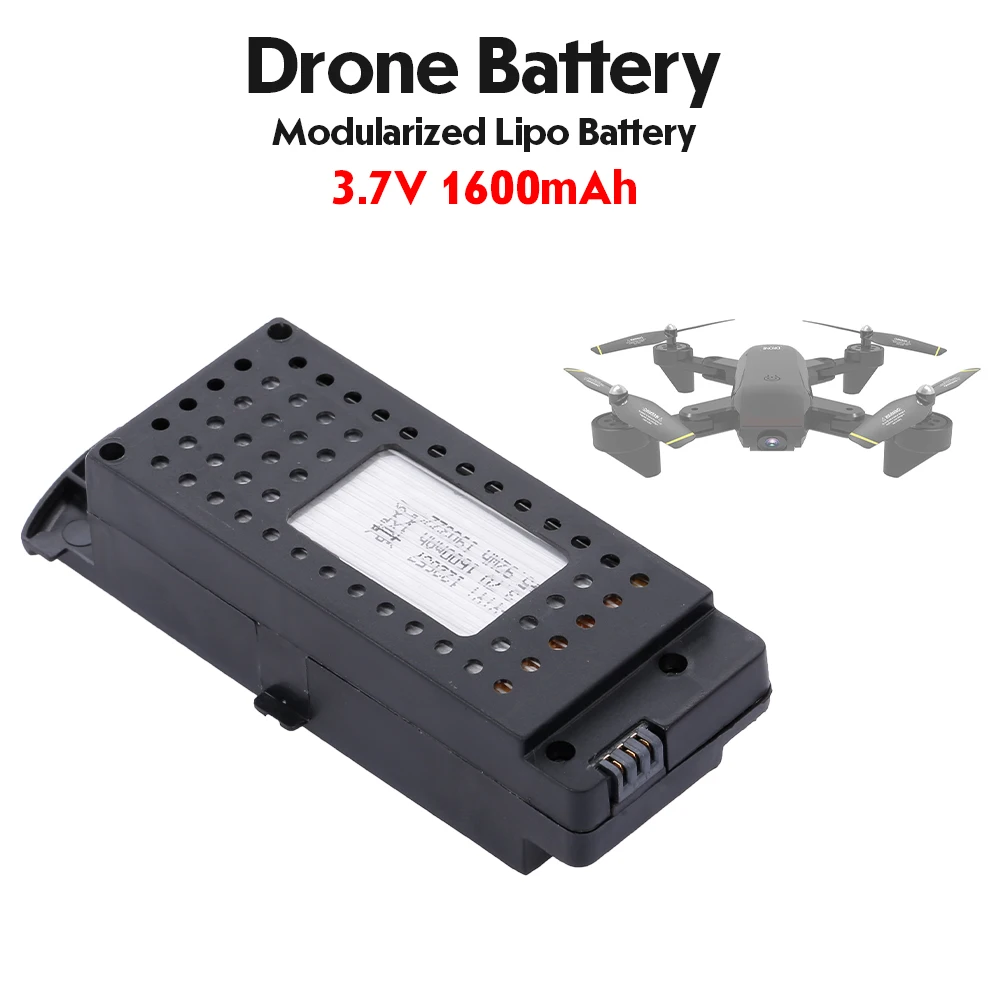 Drone Battery Lipo Battery 3.7V 1600mAh Modularized Drone Battery for SG700-D RC Drone Wifi FPV Quadcopter