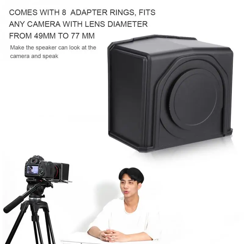 

Portable Smart Phone Teleprompter with Lens Adapter Rings Kit hot sale