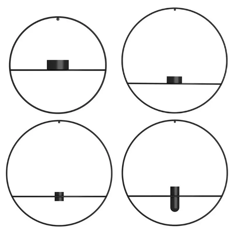 Скандинавский стиль подсвечник металлический настенный подсвечник геометрический Круглый Подсвечник настенные ремесла свадебный стол домашний декор