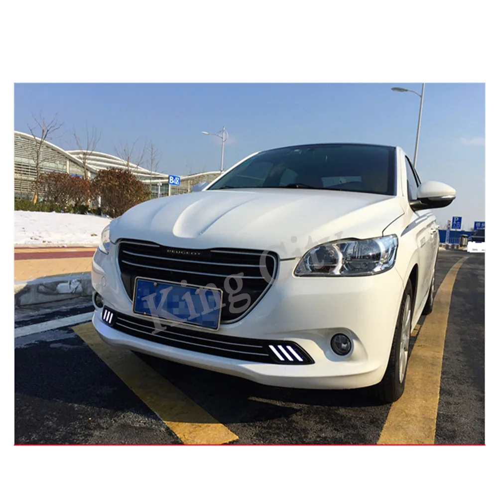 CAPQX 1 пара для Peugeot 301 2014 2015 передний светодиодный светильник DRL дневные ходовые
