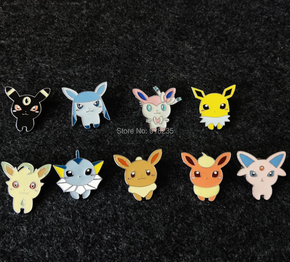 Металлическая брошь 9 видов стилей Q Sylveon Eevee Umbreon Flareon Vaporeon Jolteon зеркаon Leafeon Ice 3 см