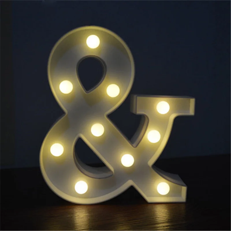 DIY Letter LED Night Light White Plastic 26 Alphabet Lights Lamp For Birthday New Year Valentine's Day Holiday Room Decoration DIY Letter LED Night Light White Plastic 26 Alphabet Lights Lamp For Birthday New Year Valentine's Day Holiday Room Decoration